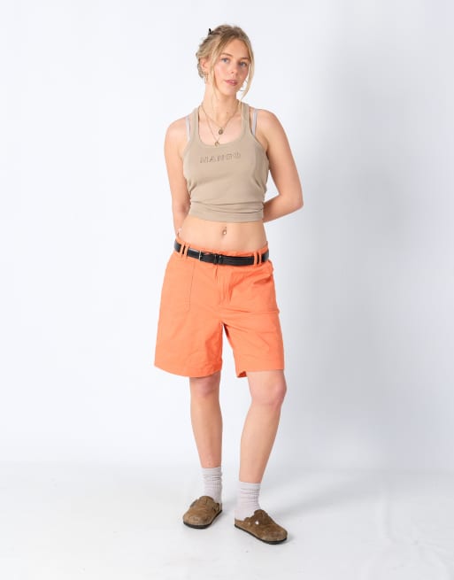 Vintage Lee 36x19 Canvas Cargo Shorts Orange