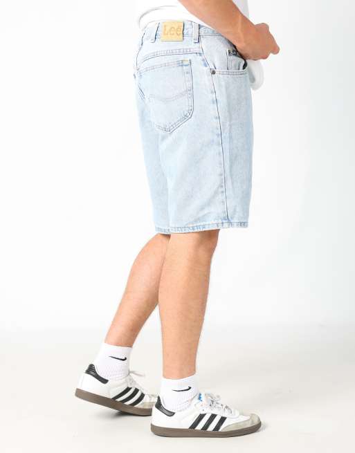 Vintage Lee 36x20 denim jorts shorts in light blue, 2 of 4