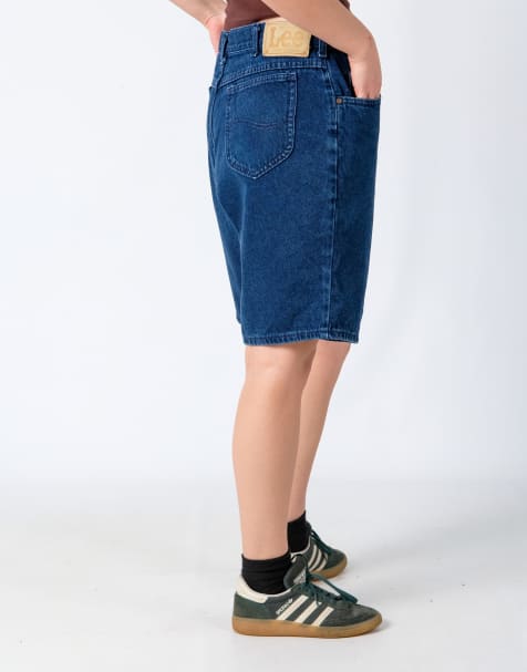 Vintage Lee 36x20 Denim Shorts Navy Blue - view 1