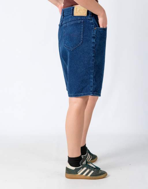 Vintage Lee 36x20 Denim Shorts Navy Blue