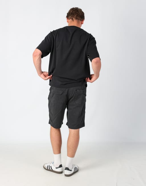 Vintage Lee 36x21 canvas cargo shorts in black, 3 of 4