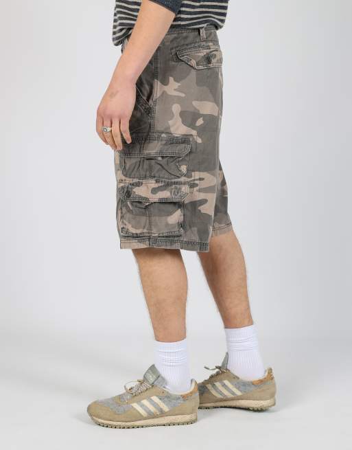 Vintage Lee 36x21 canvas cargo shorts in charcoal grey