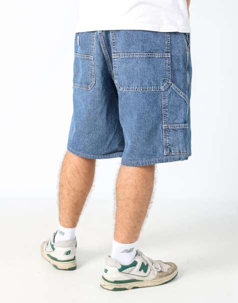 Vintage Lee 36x21 denim carpenter baggy jorts shorts in blue - view 1