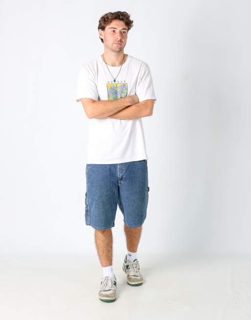 Vintage Lee 36x21 denim carpenter baggy jorts shorts in blue, 2 of 4