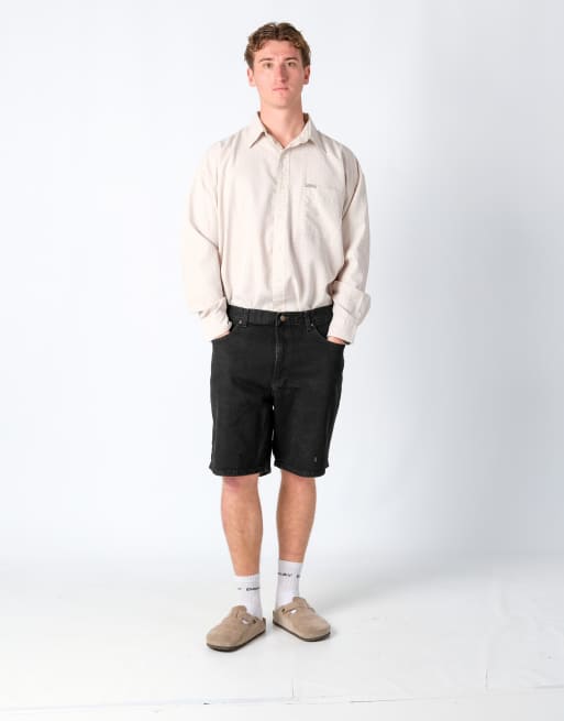 Vintage Lee 36x21 Denim Jorts Shorts Black