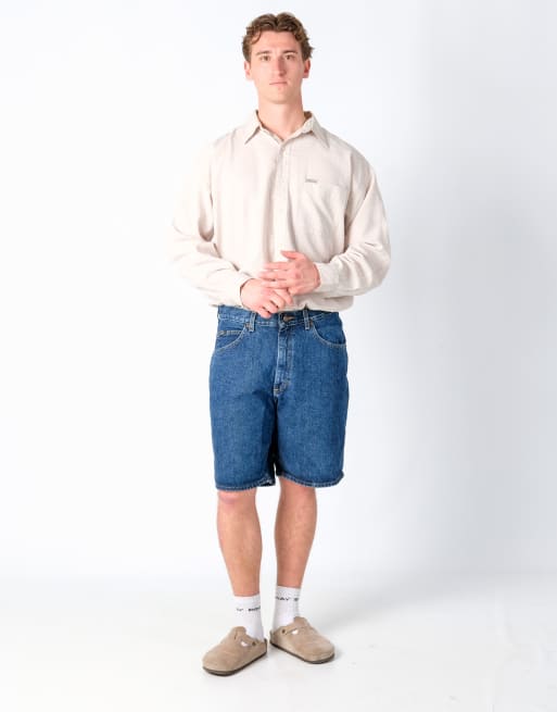 Vintage Lee 36x21 Denim Jorts Shorts Blue