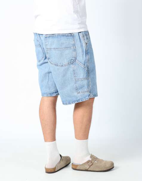 Vintage Lee 36x21 denim jorts shorts in light blue - view 1