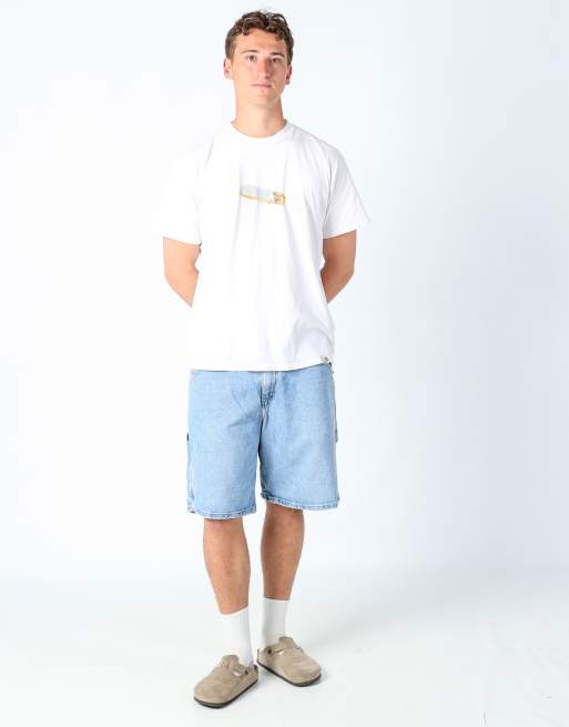 Vintage Lee 36x21 denim jorts shorts in light blue, 2 of 4