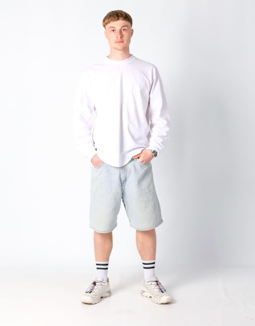 Vintage Lee 36x21 Denim Jorts Shorts Light Blue