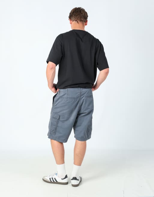 Vintage Lee 36x22 canvas cargo shorts in blue, 3 of 4