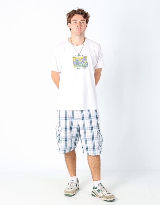 Vintage Lee 36x22 canvas cargo shorts in light blue