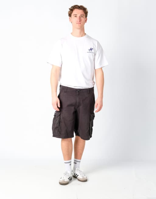 Vintage Lee 36x22 Canvas Carpenter Baggy Shorts Black