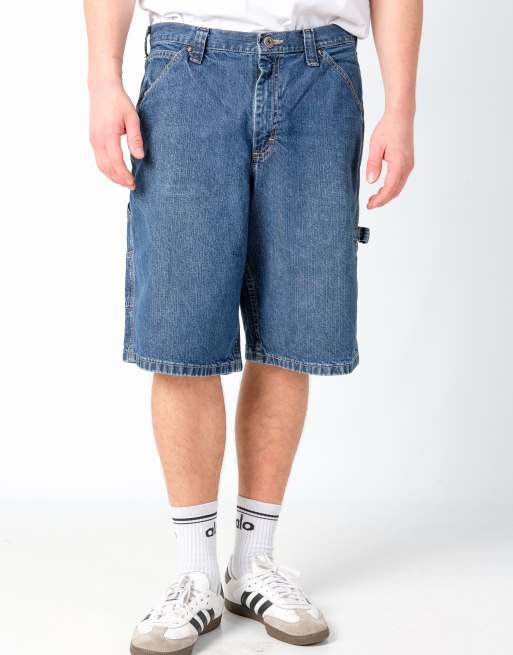 Vintage Lee 36x22 Denim Carpenter Baggy Jorts Shorts Blue