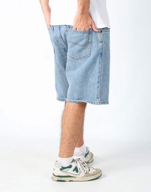 Vintage Lee 36x22 denim shorts in light blue