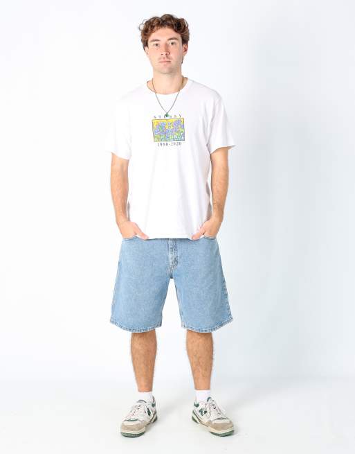 Vintage Lee 36x22 denim shorts in light blue, 2 of 4