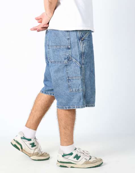 Vintage Lee 36x23 denim carpenter baggy jorts shorts in blue - view 1