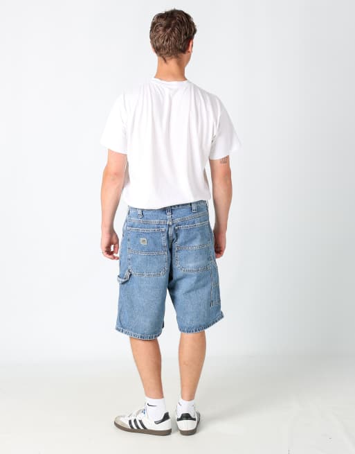 Vintage Lee 36x23 denim carpenter baggy jorts shorts in light blue, 3 of 4
