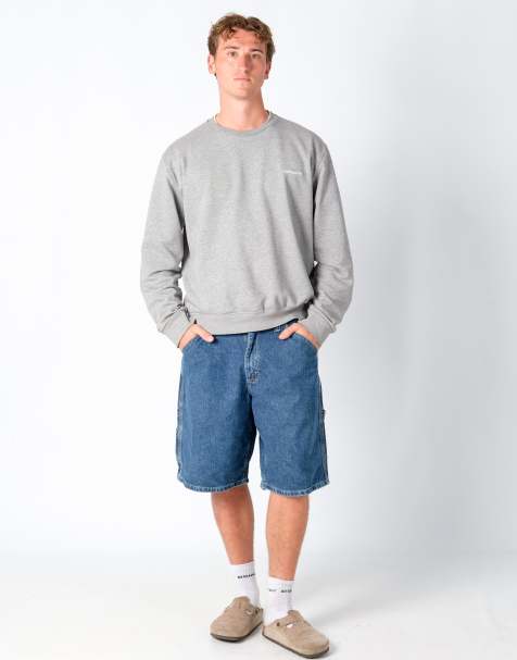 Vintage Lee 36x23 Denim Carpenter Baggy Jorts Shorts Navy Blue - view 1