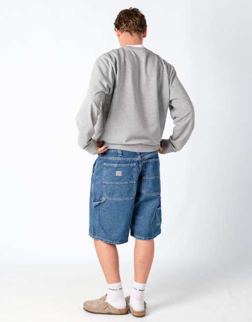 Vintage Lee 36x23 Denim Carpenter Baggy Jorts Shorts Navy Blue, 2 of 4