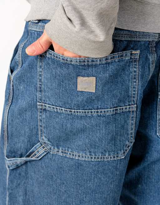 Vintage Lee 36x23 Denim Carpenter Baggy Jorts Shorts Navy Blue | ASOS
