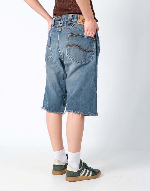 Vintage Lee 36x23 Denim Jorts Shorts Light Blue