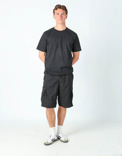 Vintage Lee 36x25 canvas cargo shorts in black
