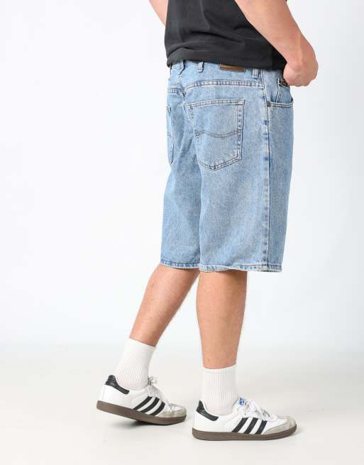 Vintage Lee 36x27 denim jorts shorts in light blue
