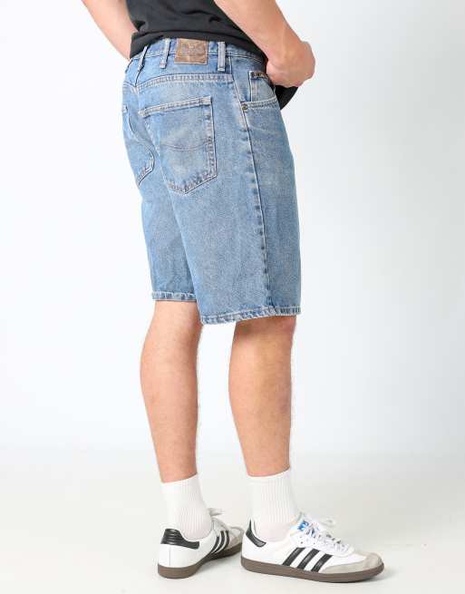 Vintage Lee 36x29 denim jorts shorts in light blue