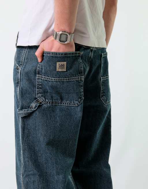 Vintage Lee 36x30 Denim Carpenter Baggy Jeans Blue