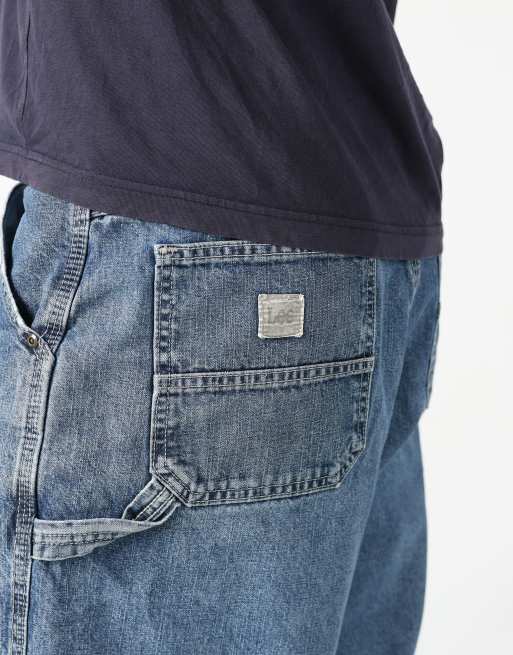 Vintage Lee 36x41 denim carpenter baggy jorts shorts in blue, 4 of 4