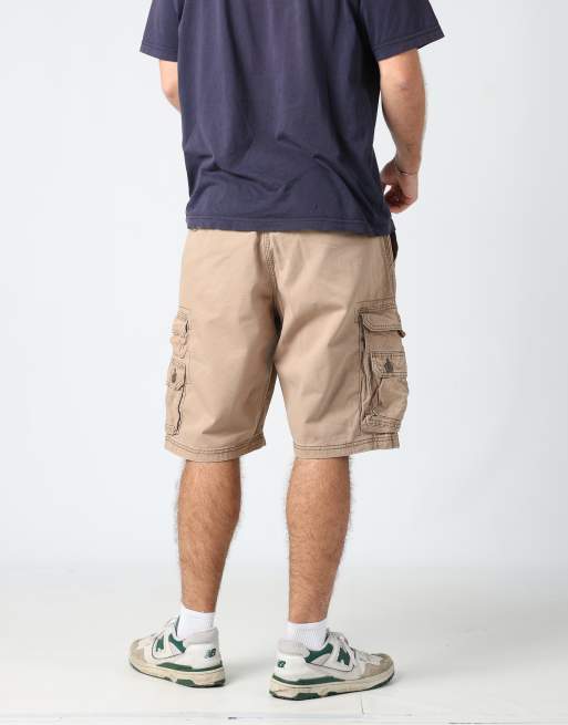 Vintage Lee 36x56 canvas cargo shorts in tan