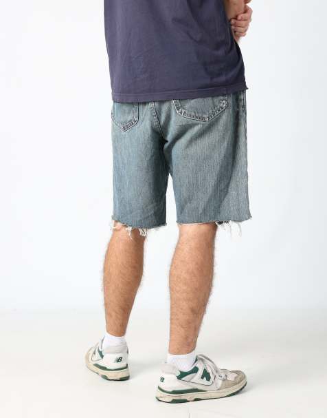 Vintage Lee 36x67 denim shorts in blue - view 1