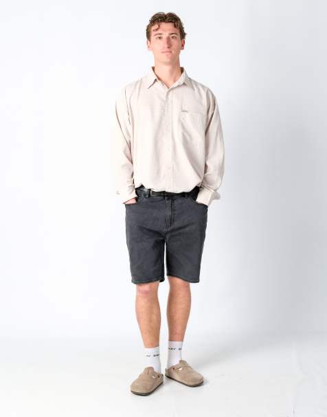 Vintage Lee 38x20 Denim Shorts Charcoal Grey - view 1