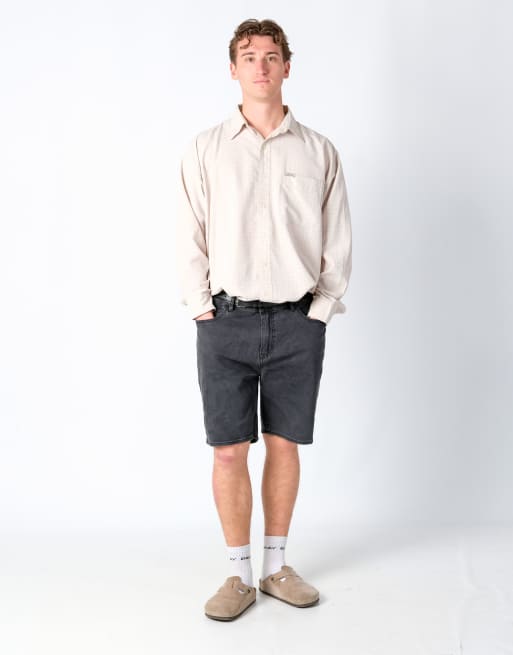 Vintage Lee 38x20 Denim Shorts Charcoal Grey