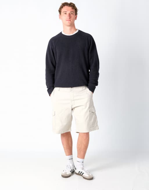 Vintage Lee 38x21 Canvas Cargo Shorts Beige