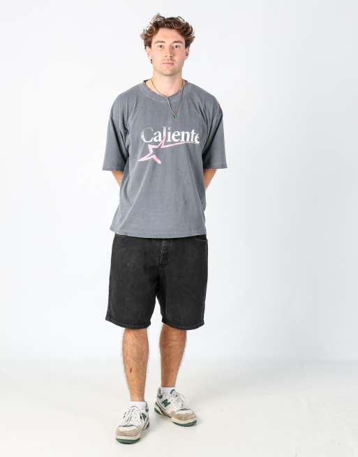 Vintage Lee 38x21 denim shorts in black