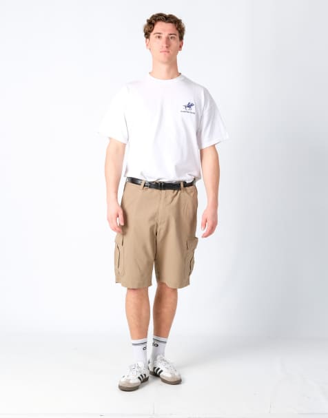 Vintage Lee 38x22 Canvas Cargo Shorts Beige - view 1