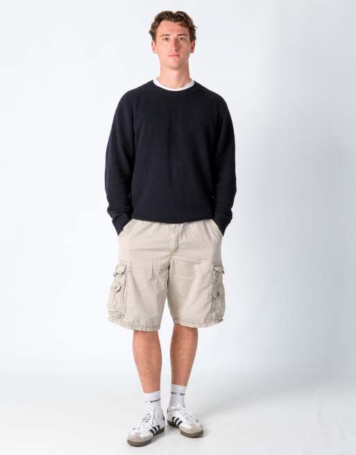 Vintage Lee 38x22 Canvas Cargo Shorts Beige