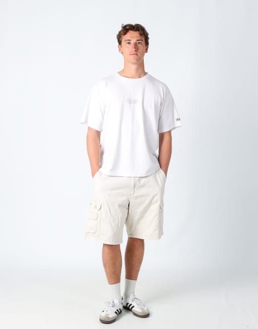 Vintage Lee 38x22 canvas cargo shorts cream