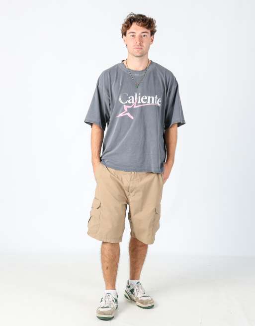 Vintage Lee 38x22 canvas cargo shorts in brown, 2 of 4