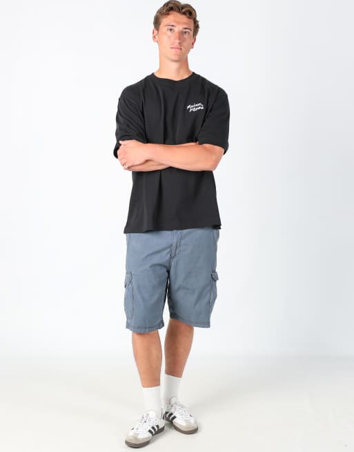Vintage Lee 38x22 canvas cargo shorts in navy blue