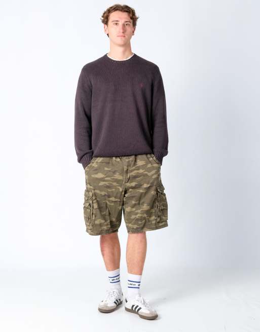 Vintage Lee 38x22 Canvas Cargo Shorts Khaki Green