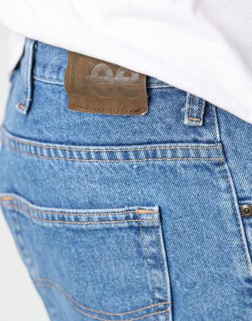 Vintage Lee 38x22 denim jorts shorts in light blue, 4 of 4