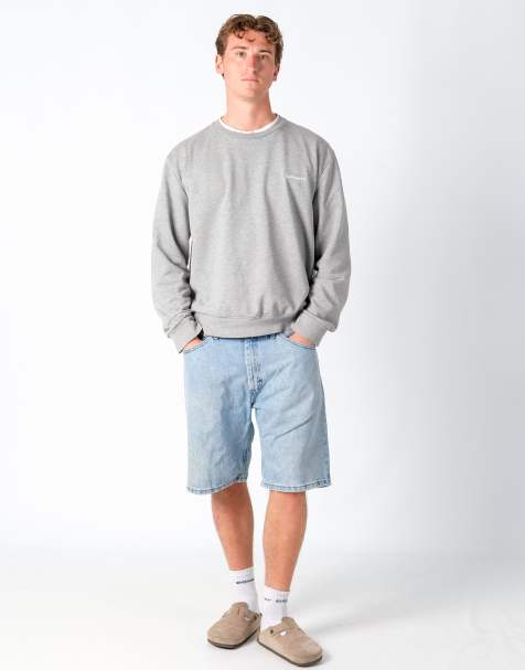 Vintage Lee 38x22 Denim Jorts Shorts Light Blue - view 1