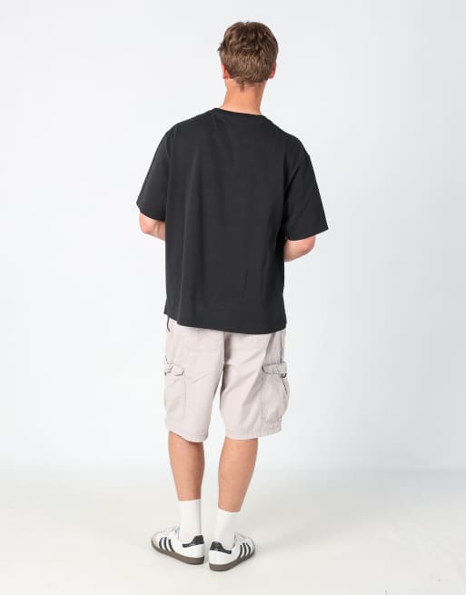 Vintage Lee 38x23 canvas carpenter baggy shorts in ivory, 3 of 4