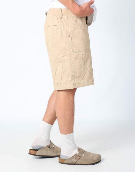 Vintage Lee 38x24 canvas cargo shorts in tan