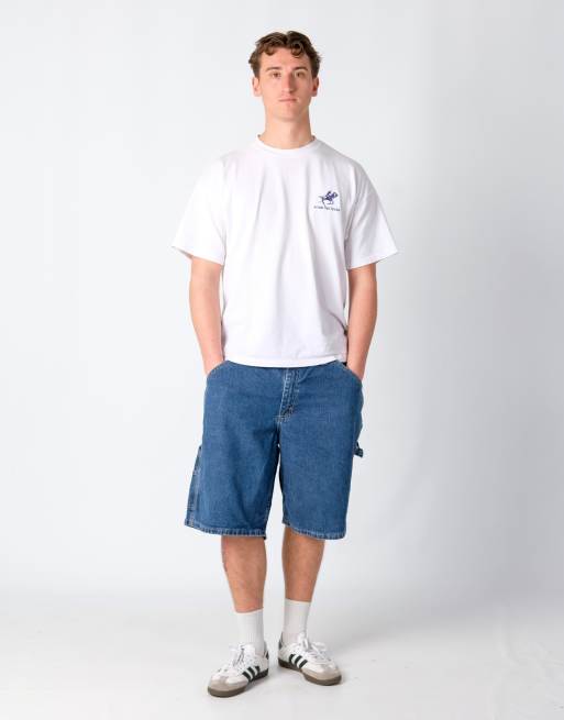 Vintage Lee 38x24 Denim Carpenter Baggy Jorts Shorts Blue