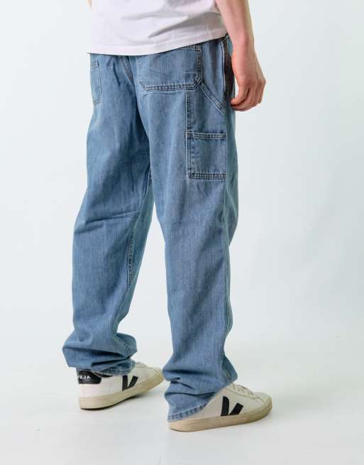 Vintage Lee 38x34 Denim Carpenter Baggy Jeans Blue