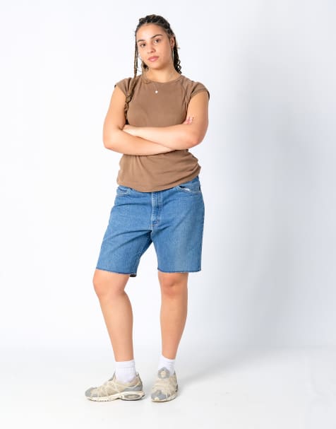 Vintage Lee 40x18 Denim Shorts Blue - view 1