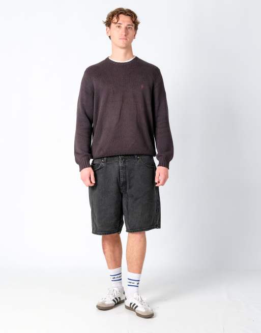 Vintage Lee 40x20 Denim Jorts Shorts Black